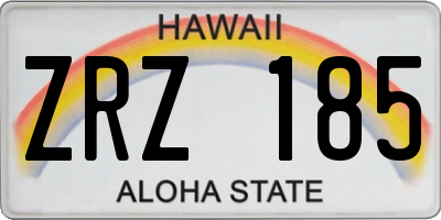 HI license plate ZRZ185