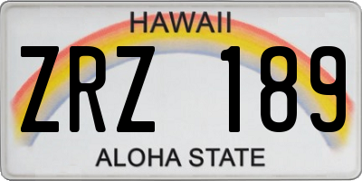 HI license plate ZRZ189
