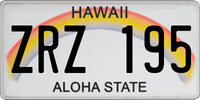HI license plate ZRZ195