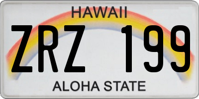 HI license plate ZRZ199