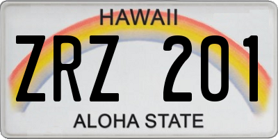 HI license plate ZRZ201