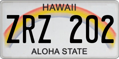 HI license plate ZRZ202