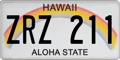 HI license plate ZRZ211