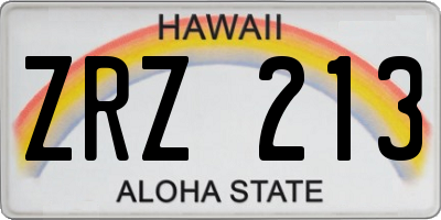 HI license plate ZRZ213