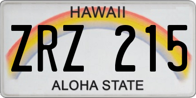HI license plate ZRZ215