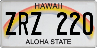 HI license plate ZRZ220