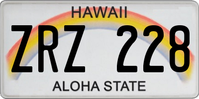 HI license plate ZRZ228