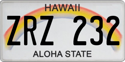 HI license plate ZRZ232