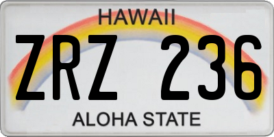 HI license plate ZRZ236