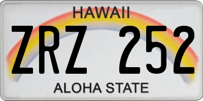 HI license plate ZRZ252