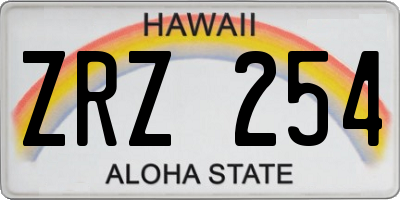 HI license plate ZRZ254