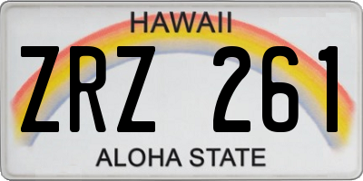 HI license plate ZRZ261