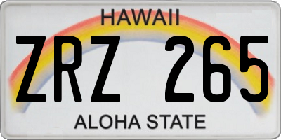 HI license plate ZRZ265
