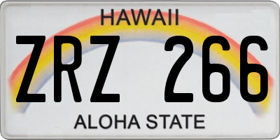 HI license plate ZRZ266