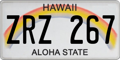 HI license plate ZRZ267