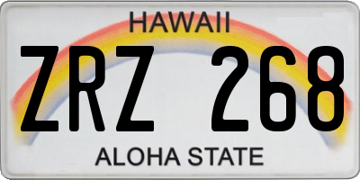 HI license plate ZRZ268