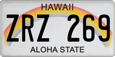 HI license plate ZRZ269