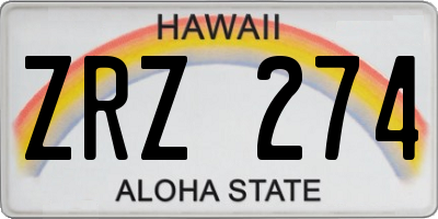 HI license plate ZRZ274