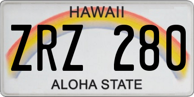 HI license plate ZRZ280