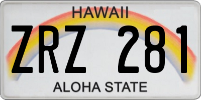 HI license plate ZRZ281