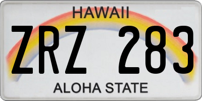 HI license plate ZRZ283
