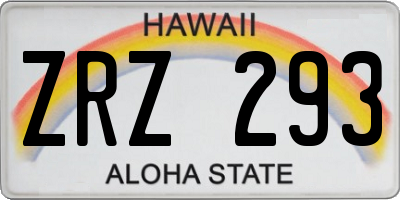 HI license plate ZRZ293