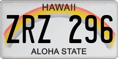HI license plate ZRZ296
