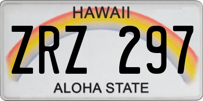 HI license plate ZRZ297