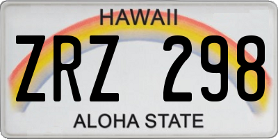HI license plate ZRZ298