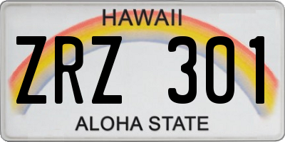 HI license plate ZRZ301