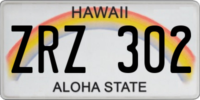 HI license plate ZRZ302