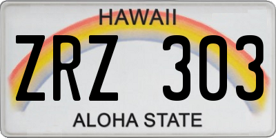 HI license plate ZRZ303