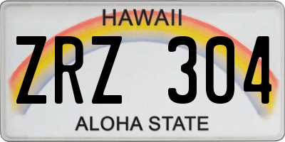 HI license plate ZRZ304