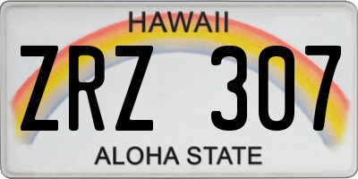 HI license plate ZRZ307
