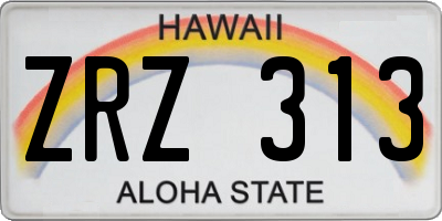 HI license plate ZRZ313