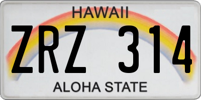 HI license plate ZRZ314