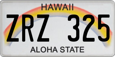 HI license plate ZRZ325