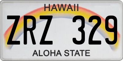 HI license plate ZRZ329