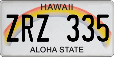 HI license plate ZRZ335