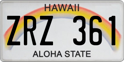 HI license plate ZRZ361