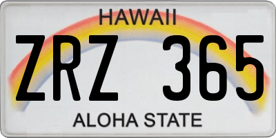 HI license plate ZRZ365