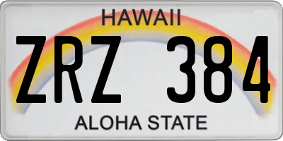 HI license plate ZRZ384