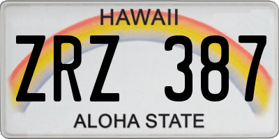HI license plate ZRZ387