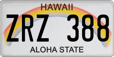 HI license plate ZRZ388