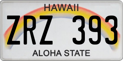 HI license plate ZRZ393