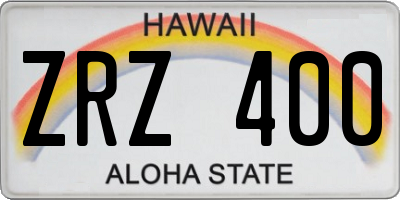 HI license plate ZRZ400
