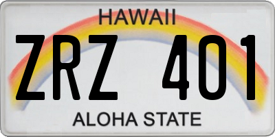 HI license plate ZRZ401