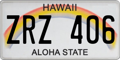 HI license plate ZRZ406