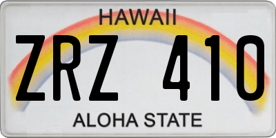 HI license plate ZRZ410