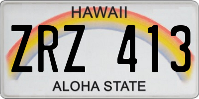 HI license plate ZRZ413